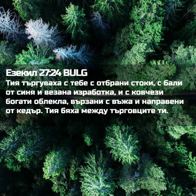 Picture 02 - Езекил 27:24 BULG - Тия търгуваха с тебе с - Bible Verse Picture