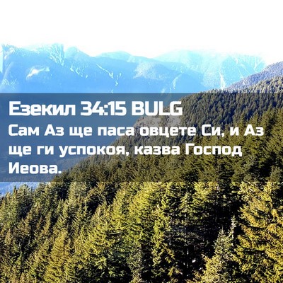 Picture 02 - Езекил 34:15 BULG - Сам Аз ще паса овцете Си, и - Bible Verse Picture