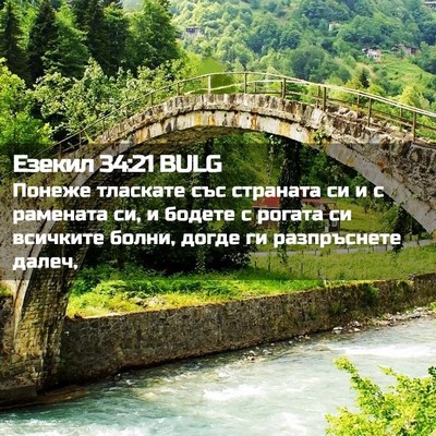 Picture 02 - Езекил 34:21 BULG - Понеже тласкате със - Bible Verse Picture
