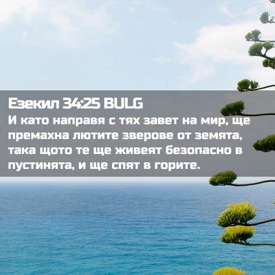 Picture 02 - Езекил 34:25 BULG - И като направя с тях завет - Bible Verse Picture