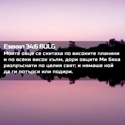 Picture 02 - Езекил 34:6 BULG - Моите овце се скитаха по - Bible Verse Picture
