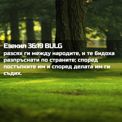 Picture 02 - Езекил 36:19 BULG - разсях ги между народите, и - Bible Verse Picture