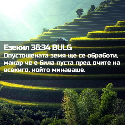 Picture 02 - Езекил 36:34 BULG - Опустошената земя ще се - Bible Verse Picture