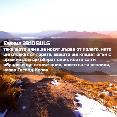 Picture 02 - Езекил 39:10 BULG - така щото няма да носят - Bible Verse Picture