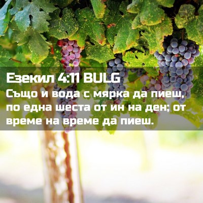 Picture 02 - Езекил 4:11 BULG - Също и вода с мярка да пиеш, - Bible Verse Picture