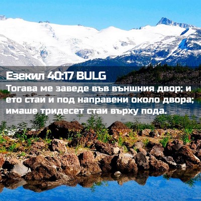 Picture 02 - Езекил 40:17 BULG - Тогава ме заведе във - Bible Verse Picture