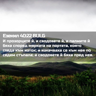 Picture 02 - Езекил 40:22 BULG - И прозорците й, и сводовете - Bible Verse Picture