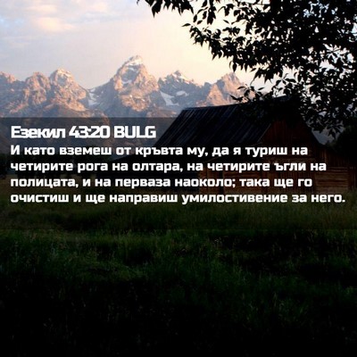 Picture 02 - Езекил 43:20 BULG - И като вземеш от кръвта му, - Bible Verse Picture