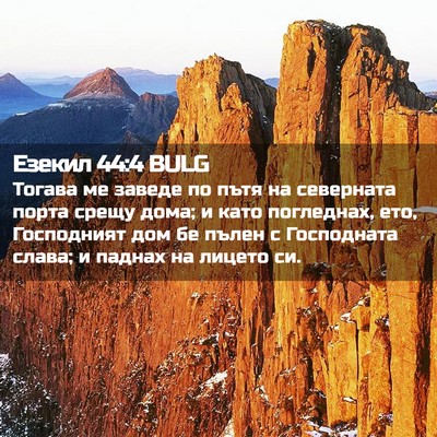 Picture 02 - Езекил 44:4 BULG - Тогава ме заведе по пътя на - Bible Verse Picture
