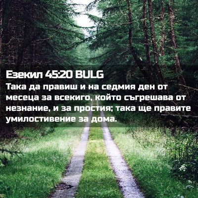 Picture 02 - Езекил 45:20 BULG - Така да правиш и на седмия - Bible Verse Picture