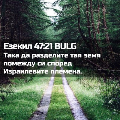 Picture 02 - Езекил 47:21 BULG - Така да разделите тая земя - Bible Verse Picture