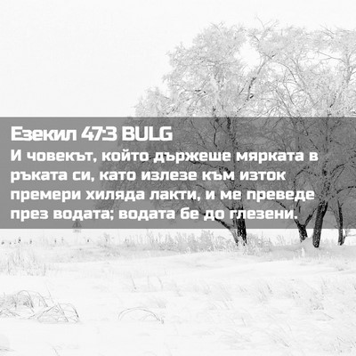 Picture 02 - Езекил 47:3 BULG - И човекът, който държеше - Bible Verse Picture
