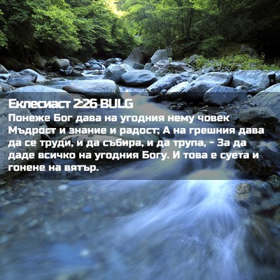 Picture 02 - Еклесиаст 2:26 BULG - Понеже Бог дава на угодния - Bible Verse Picture