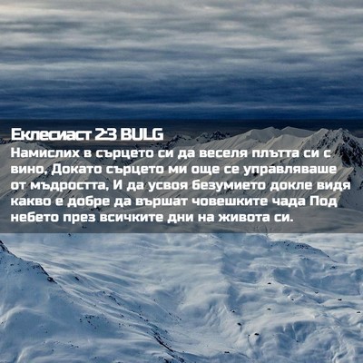 Picture 02 - Еклесиаст 2:3 BULG - Намислих в сърцето си да - Bible Verse Picture