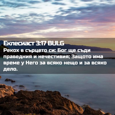 Picture 02 - Еклесиаст 3:17 BULG - Рекох в сърцето си: Бог ще - Bible Verse Picture