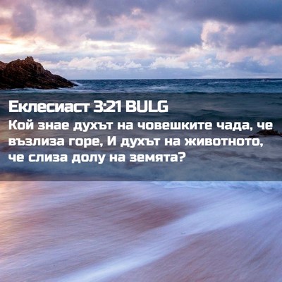 Picture 02 - Еклесиаст 3:21 BULG - Кой знае духът на - Bible Verse Picture