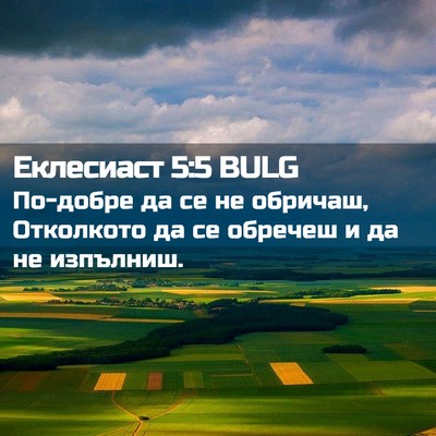 Picture 02 - Еклесиаст 5:5 BULG - По-добре да се не обричаш, - Bible Verse Picture