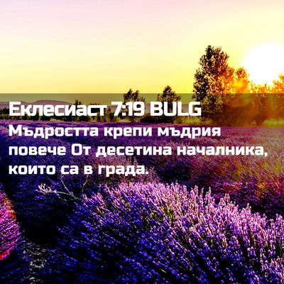 Picture 02 - Еклесиаст 7:19 BULG - Мъдростта крепи мъдрия - Bible Verse Picture
