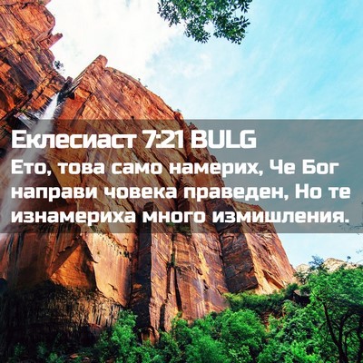 Picture 02 - Еклесиаст 7:21 BULG - Ето, това само намерих, Че - Bible Verse Picture