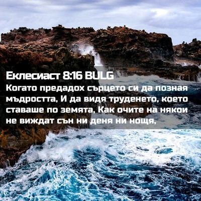 Picture 02 - Еклесиаст 8:16 BULG - Когато предадох сърцето си - Bible Verse Picture