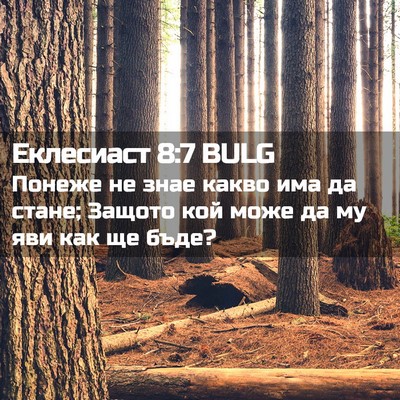 Picture 02 - Еклесиаст 8:7 BULG - Понеже не знае какво има да - Bible Verse Picture