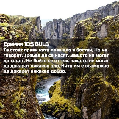 Picture 02 - Еремия 10:5 BULG - Те стоят прави като - Bible Verse Picture