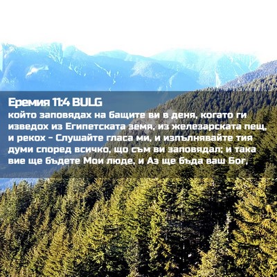 Picture 02 - Еремия 11:4 BULG - който заповядах на бащите - Bible Verse Picture