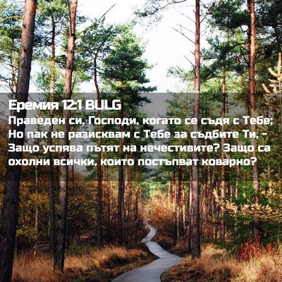 Picture 02 - Еремия 12:1 BULG - Праведен си, Господи, - Bible Verse Picture