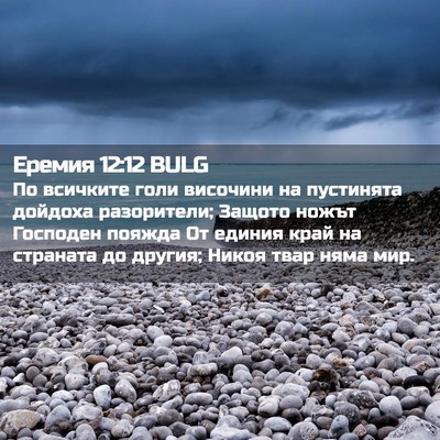 Picture 02 - Еремия 12:12 BULG - По всичките голи височини - Bible Verse Picture