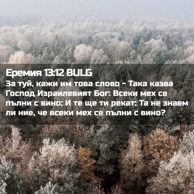 Picture 02 - Еремия 13:12 BULG - За туй, кажи им това слово - - Bible Verse Picture