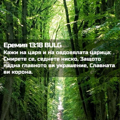 Picture 02 - Еремия 13:18 BULG - Кажи на царя и на - Bible Verse Picture