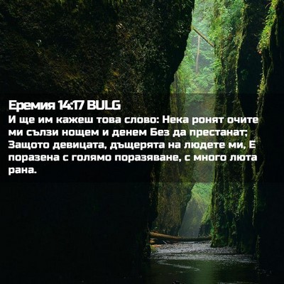 Picture 02 - Еремия 14:17 BULG - И ще им кажеш това слово: - Bible Verse Picture