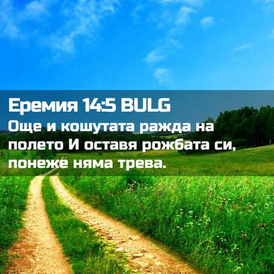 Picture 02 - Еремия 14:5 BULG - Още и кошутата ражда на - Bible Verse Picture