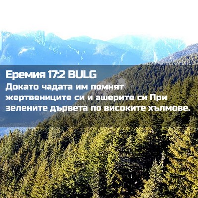 Picture 02 - Еремия 17:2 BULG - Докато чадата им помнят - Bible Verse Picture