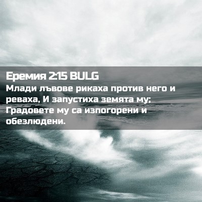 Picture 02 - Еремия 2:15 BULG - Млади лъвове рикаха против - Bible Verse Picture