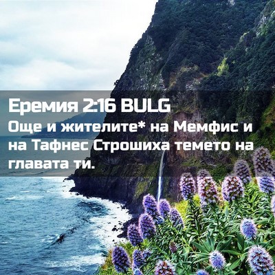 Picture 02 - Еремия 2:16 BULG - Още и жителите* на Мемфис и - Bible Verse Picture