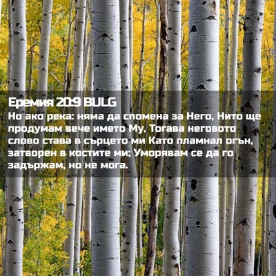 Picture 02 - Еремия 20:9 BULG - Но ако река: няма да - Bible Verse Picture