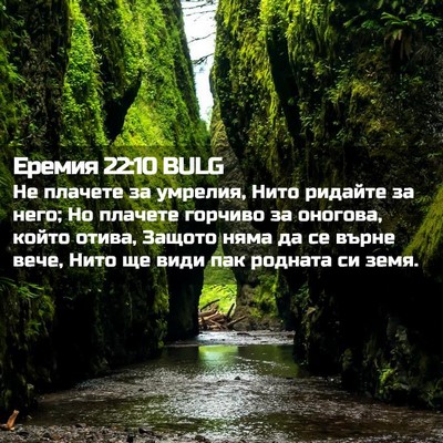 Picture 02 - Еремия 22:10 BULG - Не плачете за умрелия, Нито - Bible Verse Picture