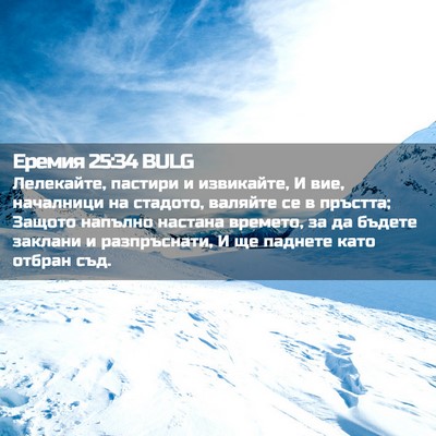Picture 02 - Еремия 25:34 BULG - Лелекайте, пастири и - Bible Verse Picture
