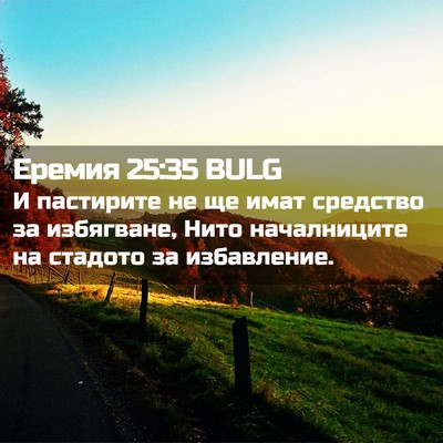 Picture 02 - Еремия 25:35 BULG - И пастирите не ще имат - Bible Verse Picture