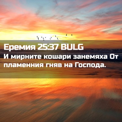 Picture 02 - Еремия 25:37 BULG - И мирните кошари занемяха - Bible Verse Picture