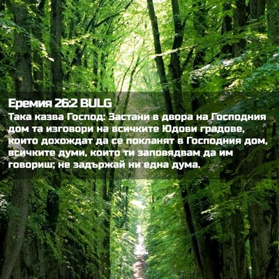 Picture 02 - Еремия 26:2 BULG - Така казва Господ: Застани - Bible Verse Picture