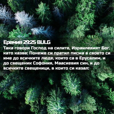 Picture 02 - Еремия 29:25 BULG - Така говори Господ на - Bible Verse Picture