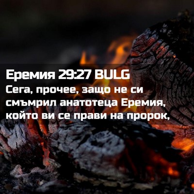 Picture 02 - Еремия 29:27 BULG - Сега, прочее, защо не си - Bible Verse Picture