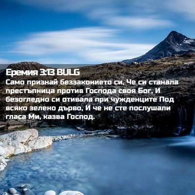Picture 02 - Еремия 3:13 BULG - Само признай беззаконието - Bible Verse Picture