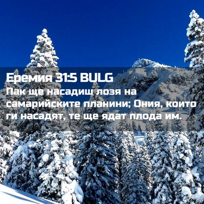 Picture 02 - Еремия 31:5 BULG - Пак ще насадиш лозя на - Bible Verse Picture