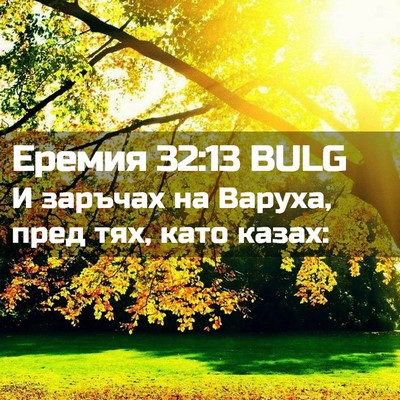 Picture 02 - Еремия 32:13 BULG - И заръчах на Варуха, пред - Bible Verse Picture