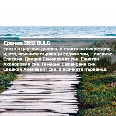 Picture 02 - Еремия 36:12 BULG - слезе в царския дворец, в - Bible Verse Picture