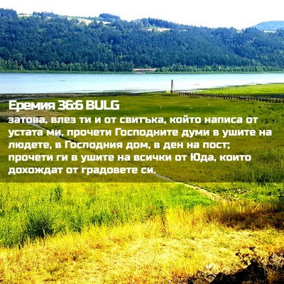 Picture 02 - Еремия 36:6 BULG - затова, влез ти и от - Bible Verse Picture