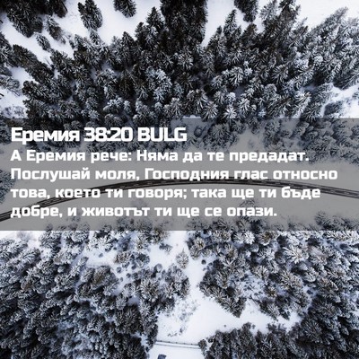 Picture 02 - Еремия 38:20 BULG - А Еремия рече: Няма да те - Bible Verse Picture